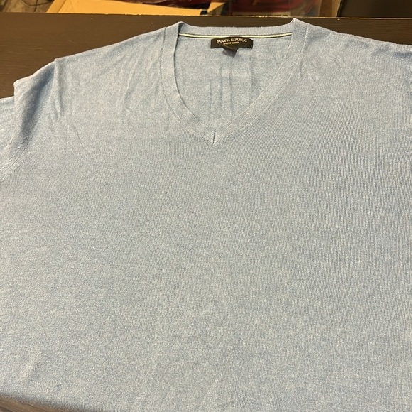 Banana Republic Long Sleeved V-Neck Sweater Men’s Blue Size XL Silk Cashmere - Picture 9 of 9